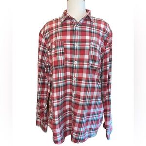 J. Crew Sportsmen's Outfitter Shirt Size L Red/Green/White Plaid Button Up